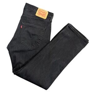 Levi's 501 Mens 36x32 Black Original Fit Straight Leg Button Fly Denim Jeans